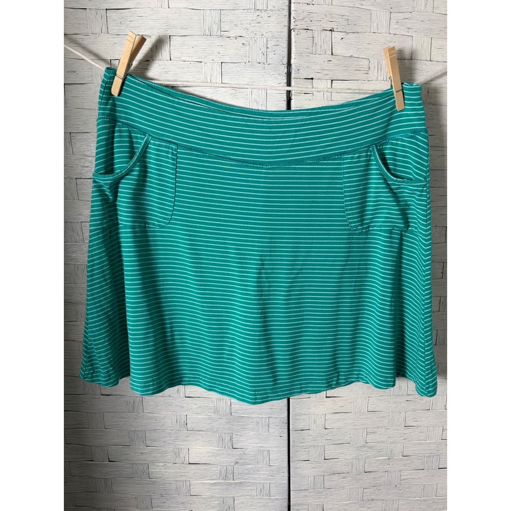 Fresh Produce Womens Skirt Mini Green White Striped Pockets 21749 USA Made